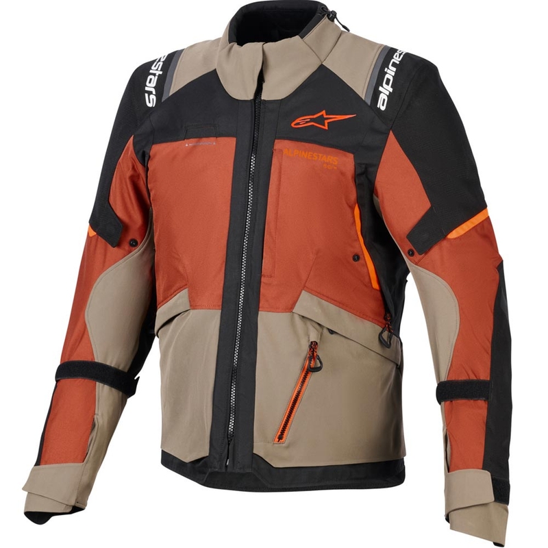 Alpinestars Andes V4 Drystar motocikla jaka gaiši brūna-tumši oranža-melna