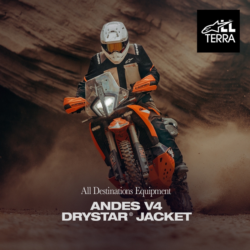 Alpinestars Andes V4 Drystar motocikla jaka krēmkrāsas-gaiši brūna-melna-fluororanža