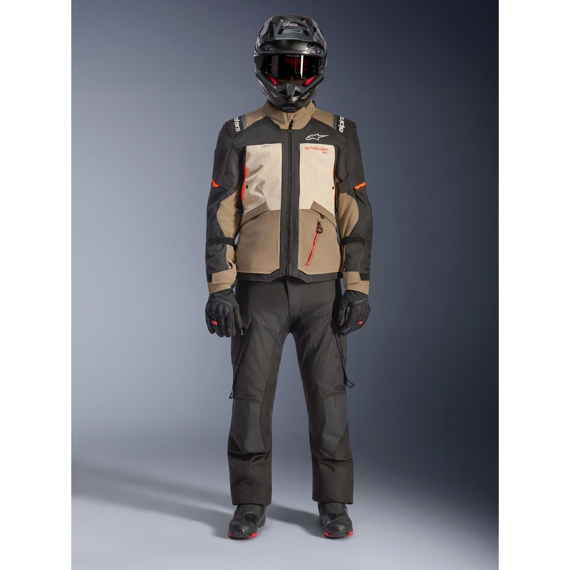 Alpinestars Andes V4 Drystar motocikla jaka krēmkrāsas-gaiši brūna-melna-fluororanža