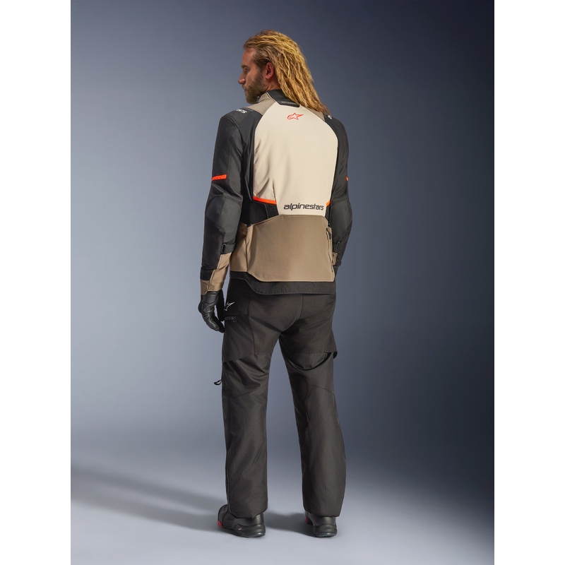 Alpinestars Andes V4 Drystar motocikla jaka krēmkrāsas-gaiši brūna-melna-fluororanža