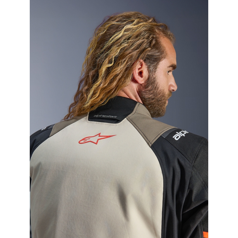 Alpinestars Andes V4 Drystar motocikla jaka krēmkrāsas-gaiši brūna-melna-fluororanža
