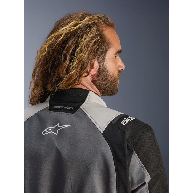 Alpinestars Andes V4 Drystar motocikla jaka tumši pelēka-gaiši pelēka-melna-fluorēti dzeltena