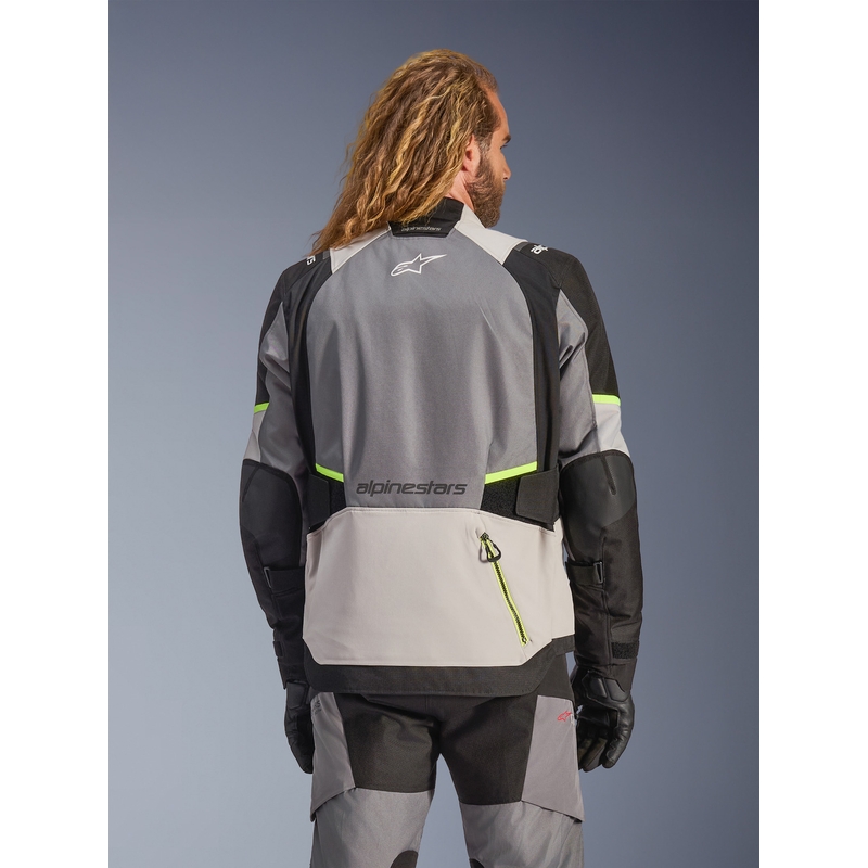 Alpinestars Andes V4 Drystar motocikla jaka tumši pelēka-gaiši pelēka-melna-fluorēti dzeltena