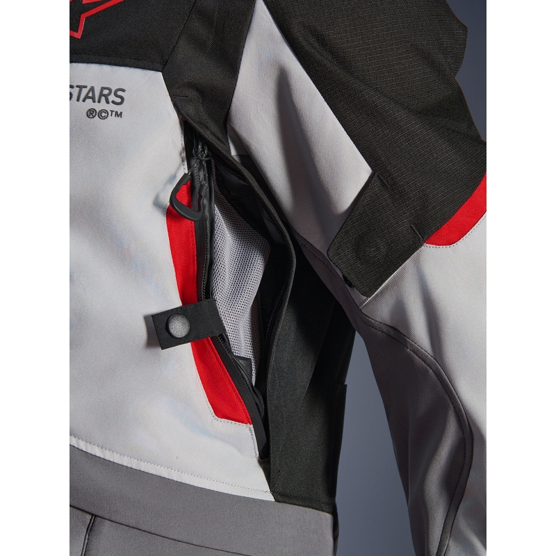 Alpinestars Andes V4 Drystar motocikla jaka, tumši pelēka-gaiši pelēka-melna-sarkana