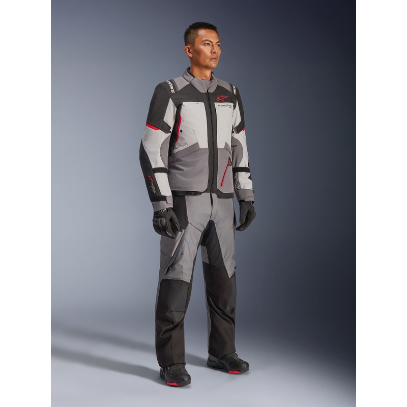 Alpinestars Andes V4 Drystar motocikla jaka, tumši pelēka-gaiši pelēka-melna-sarkana