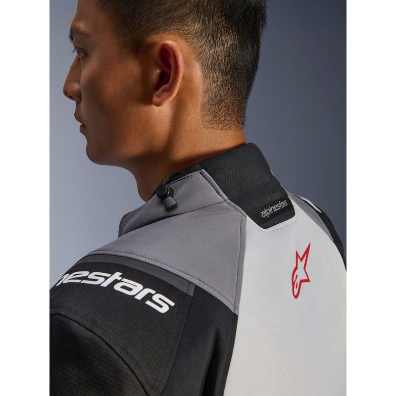 Alpinestars Andes V4 Drystar motocikla jaka, tumši pelēka-gaiši pelēka-melna-sarkana