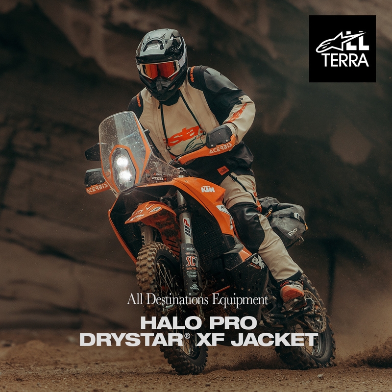 Alpinestars Halo PRO Drystar XF motocikla jaka krēmkrāsas-melna-sarkana