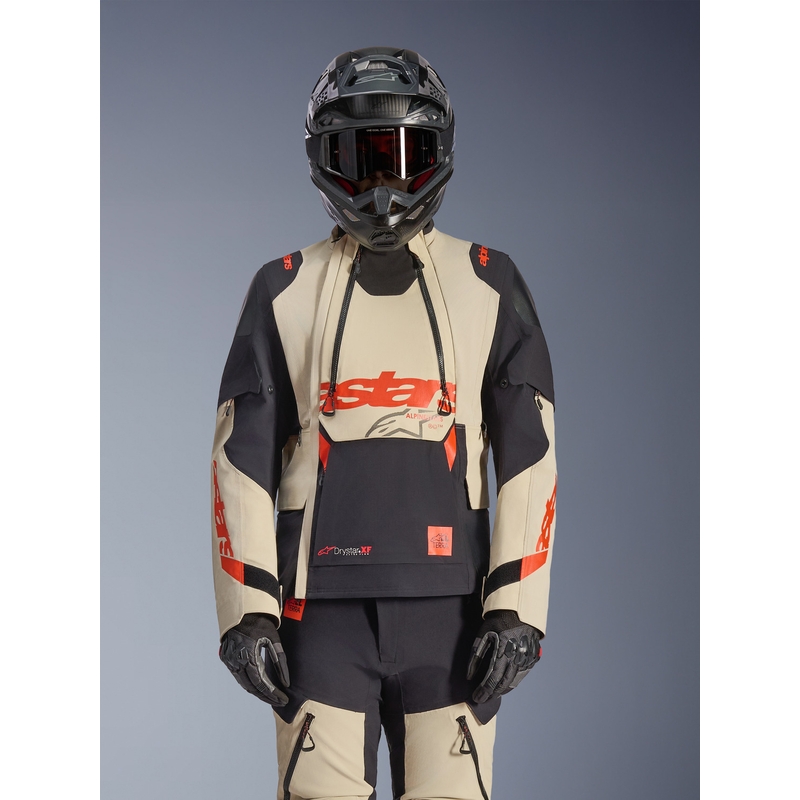 Alpinestars Halo PRO Drystar XF motocikla jaka krēmkrāsas-melna-sarkana