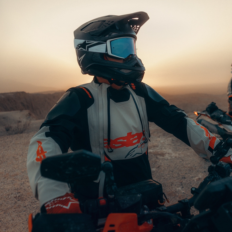 Alpinestars Halo PRO Drystar XF motocikla jaka krēmkrāsas-melna-sarkana