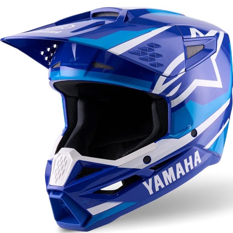 Bērnu motokrosa ķivere Alpinestars S-M3 YAMAHA kolekcija zili balta