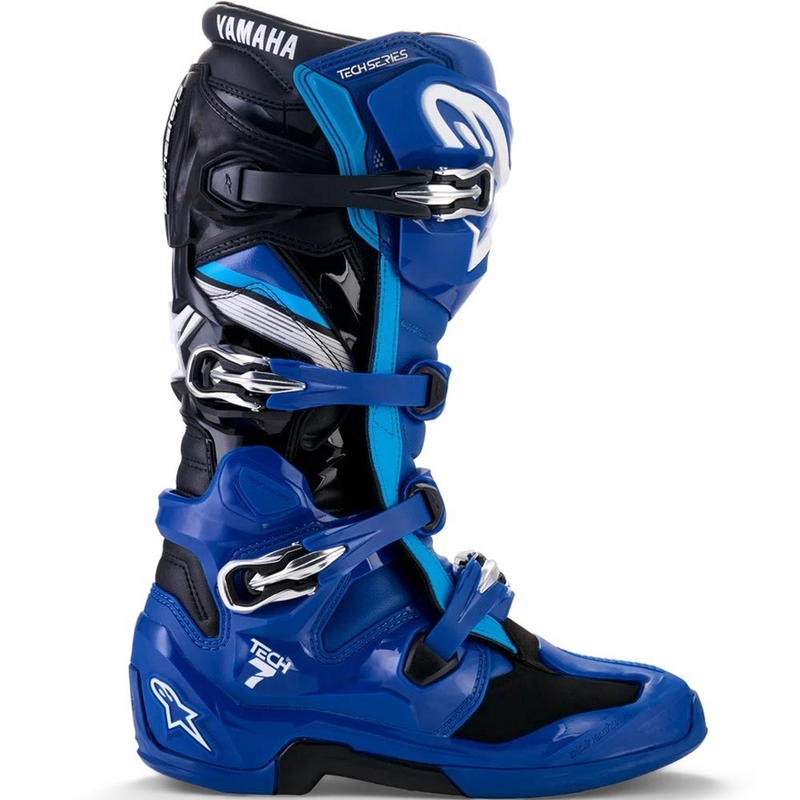 Alpinestars TECH 7 YAMAHA motokrosa zābaki zili balti melna kolekcija