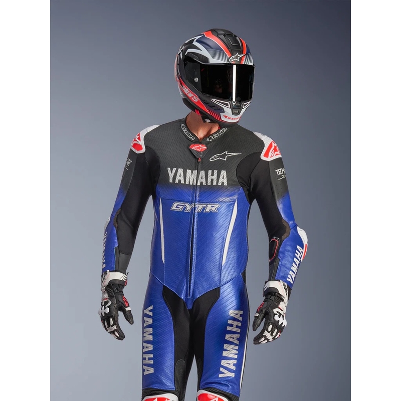Viendaļīgs ādas motocikla kombinezons Alpinestars GP-R7 YAMAHA GYTR TECH-AIR kolekcijas zils-melns-balts-sarkans
