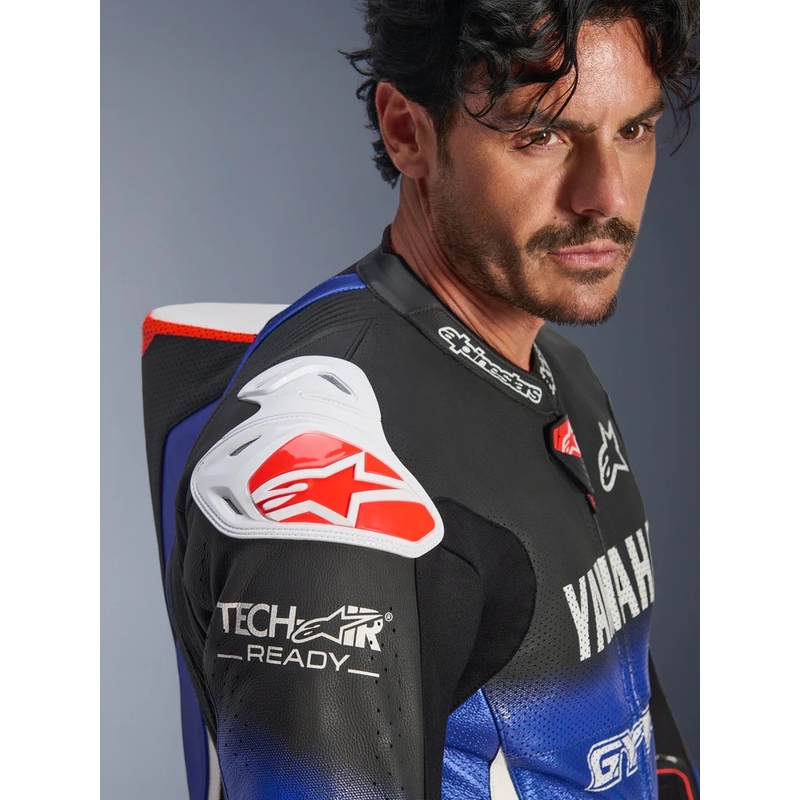 Viendaļīgs ādas motocikla kombinezons Alpinestars GP-R7 YAMAHA GYTR TECH-AIR kolekcijas zils-melns-balts-sarkans