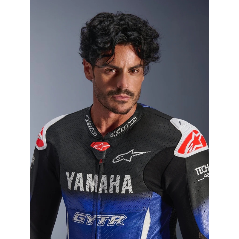 Viendaļīgs ādas motocikla kombinezons Alpinestars GP-R7 YAMAHA GYTR TECH-AIR kolekcijas zils-melns-balts-sarkans
