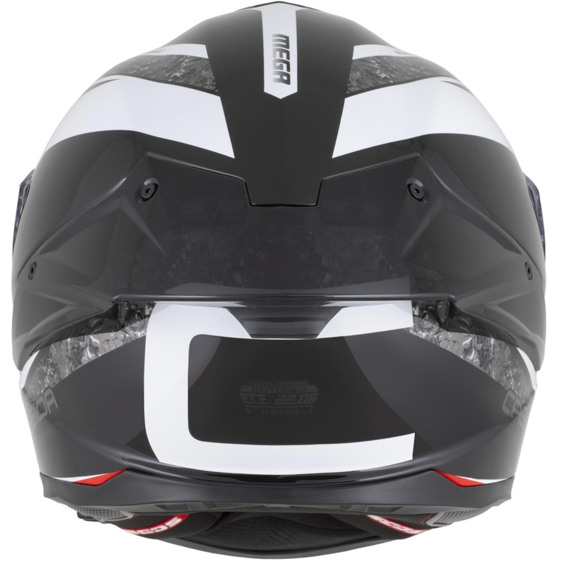 Cassida Integral GTS 2.1 Mega motocikla ķivere, melna-balta-sarkana
