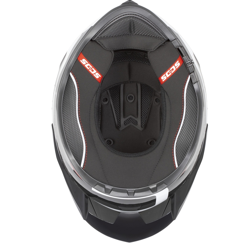 Cassida Integral GTS 2.1 Mega motocikla ķivere, melna-balta-sarkana