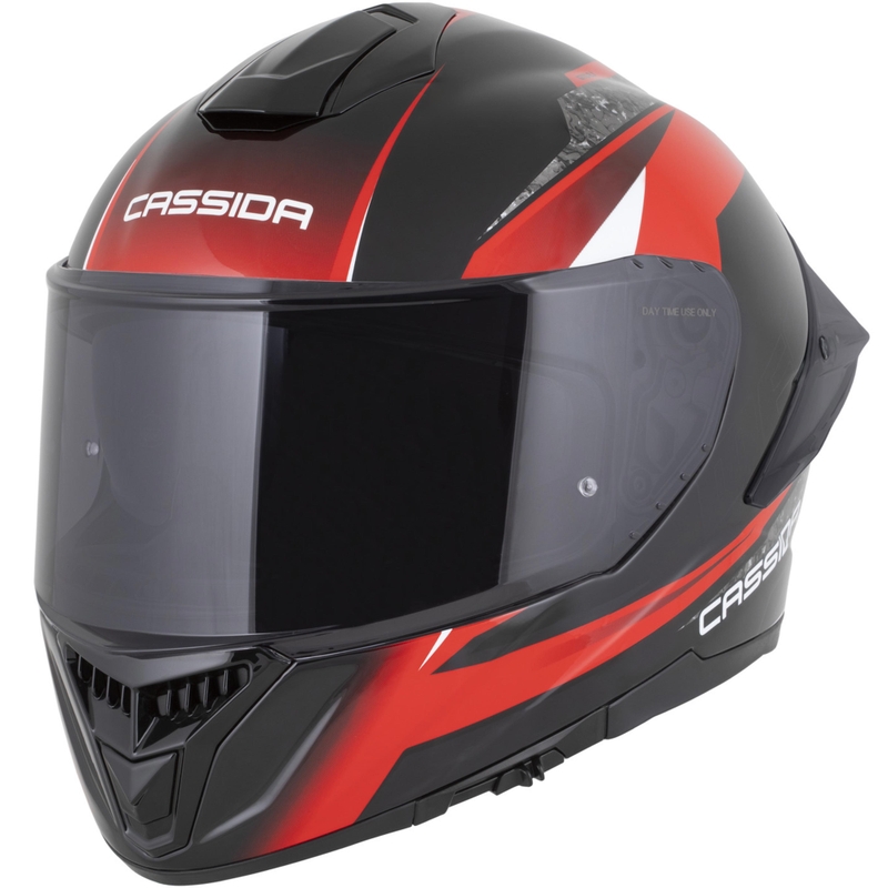 Cassida Integral GTS 2.1 Mega motocikla ķivere, melna-sarkana-balta