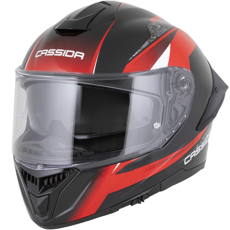 Cassida Integral GTS 2.1 Mega motocikla ķivere, melna-sarkana-balta