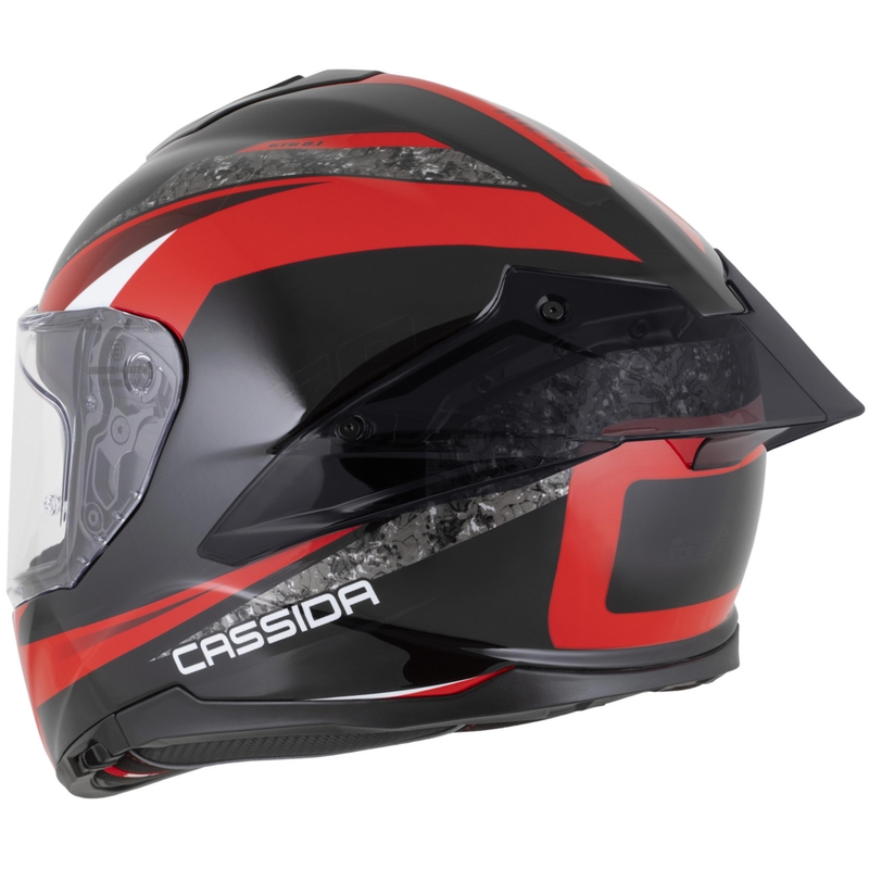 Cassida Integral GTS 2.1 Mega motocikla ķivere, melna-sarkana-balta