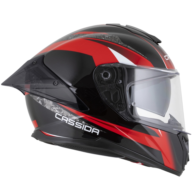 Cassida Integral GTS 2.1 Mega motocikla ķivere, melna-sarkana-balta