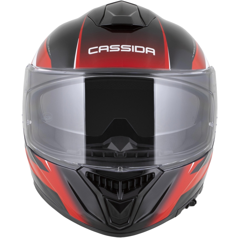 Cassida Integral GTS 2.1 Mega motocikla ķivere, melna-sarkana-balta