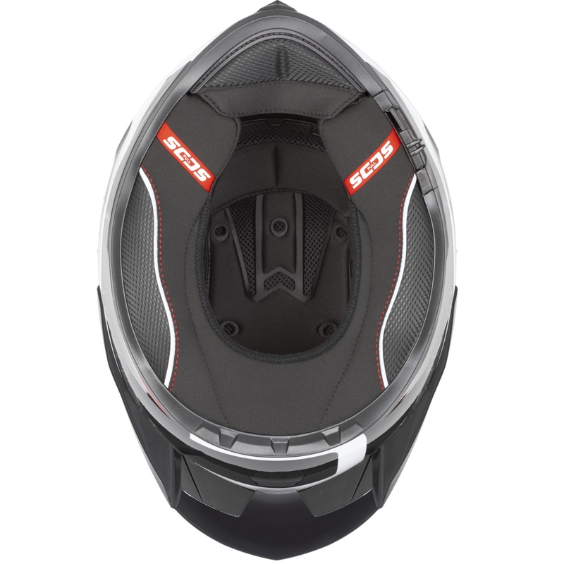 Cassida Integral GTS 2.1 Mega motocikla ķivere, melna-sarkana-balta
