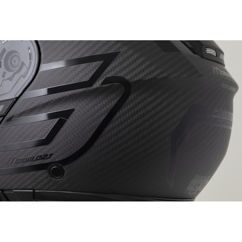 Atverama motocikla ķivere Cassida Modulo 2.1 Plus Carbon BlackOut matēti melna