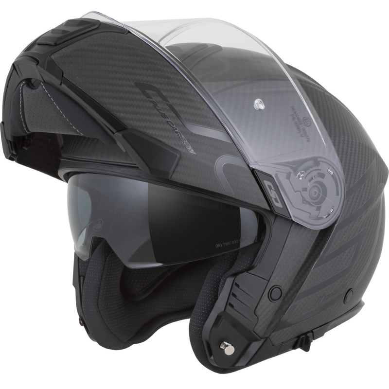 Atverama motocikla ķivere Cassida Modulo 2.1 Plus Carbon BlackOut matēti melna