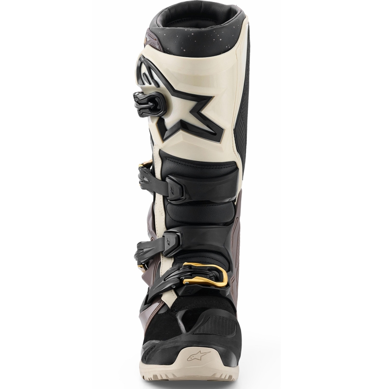 Alpinestars TECH 7 Enduro Drystar motocikla zābaki melni-tumši pelēki-zelta krāsā
