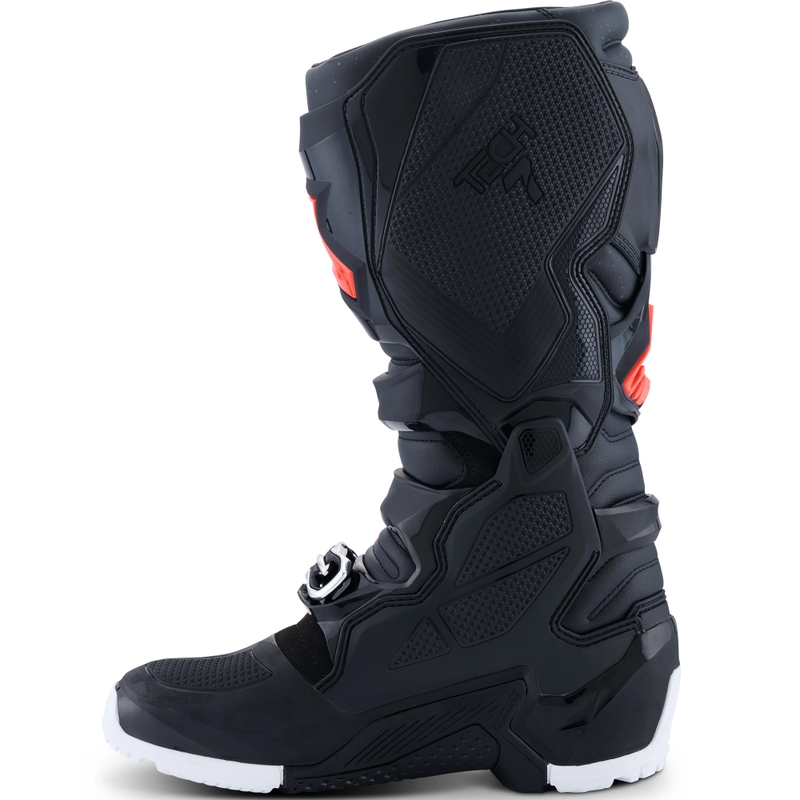 Alpinestars TECH 7 Enduro Drystar motocikla zābaki melni-fluorescējoši sarkani-balti