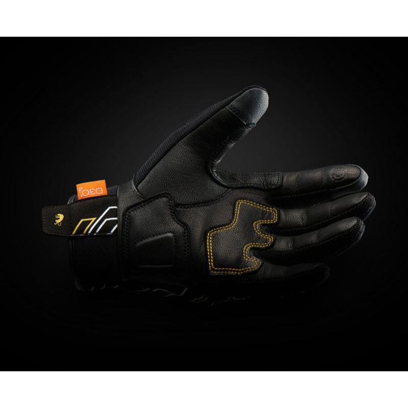Furygan Jet Neon D3O® Evo sieviešu motocikla cimdi, melni-zeltaini