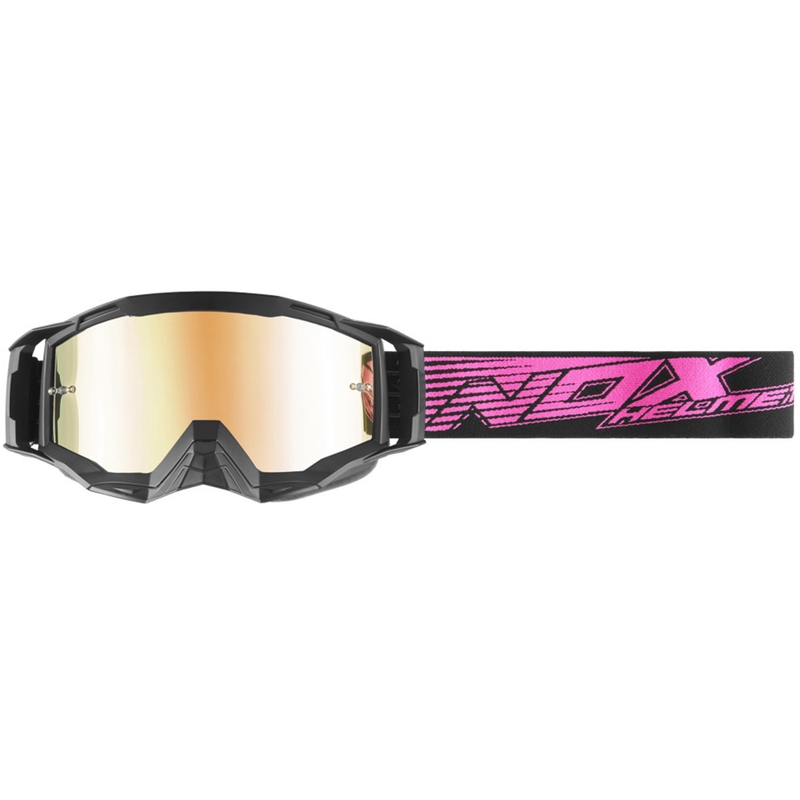 Motokrosa brilles NOX Spectre melnas-rozā