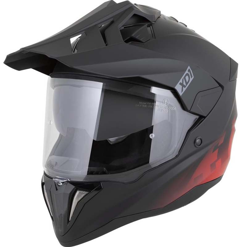 Enduro motocikla ķivere ZED XD1 matēti melna-sarkana