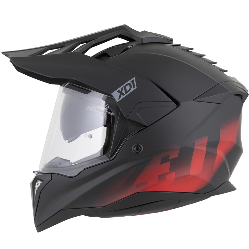 Enduro motocikla ķivere ZED XD1 matēti melna-sarkana