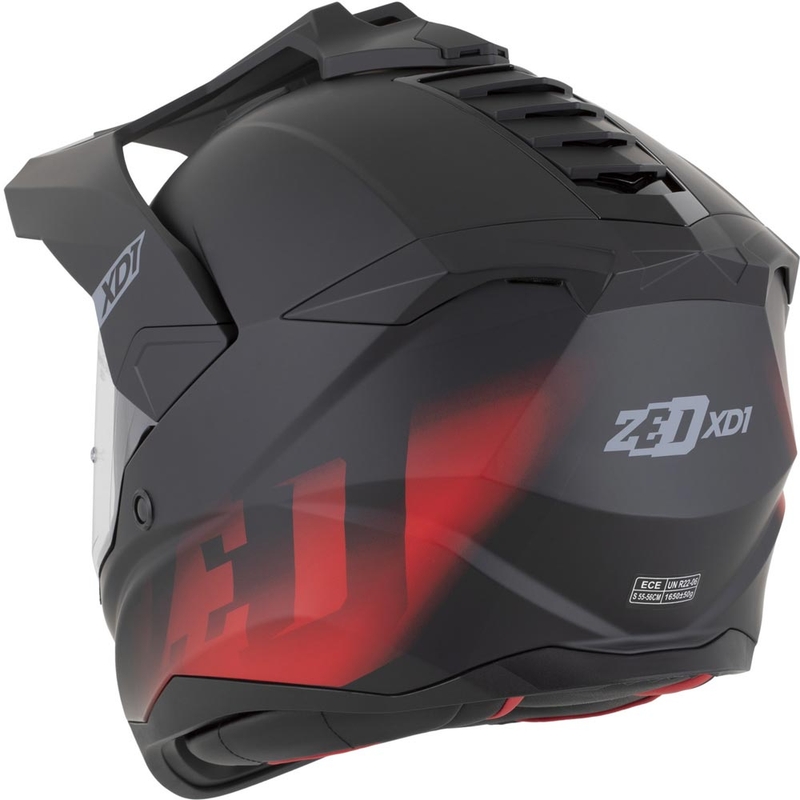 Enduro motocikla ķivere ZED XD1 matēti melna-sarkana