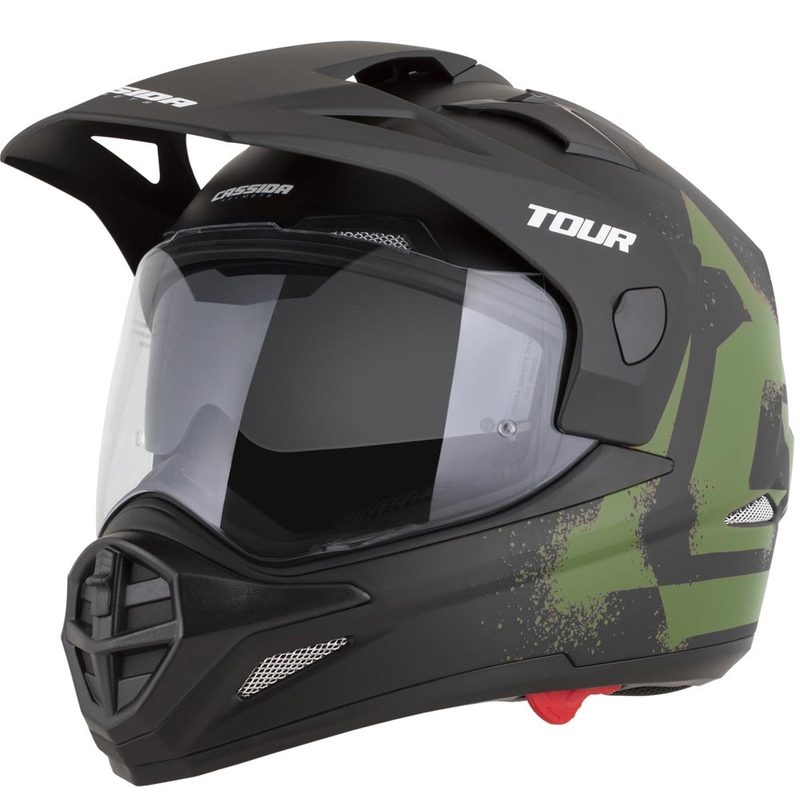 Enduro motocikla ķivere Cassida Tour 2.0 Crew matēti melna-tumši zaļa