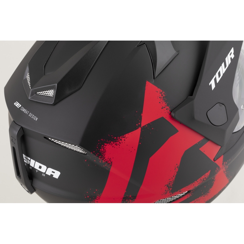 Enduro motocikla ķivere Cassida Tour 2.0 Crew matēti melna-sarkana