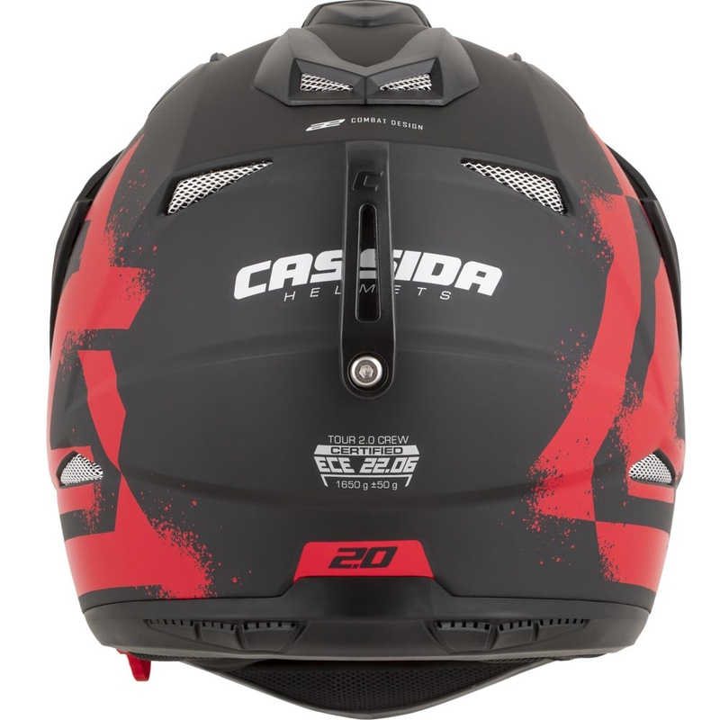 Enduro motocikla ķivere Cassida Tour 2.0 Crew matēti melna-sarkana