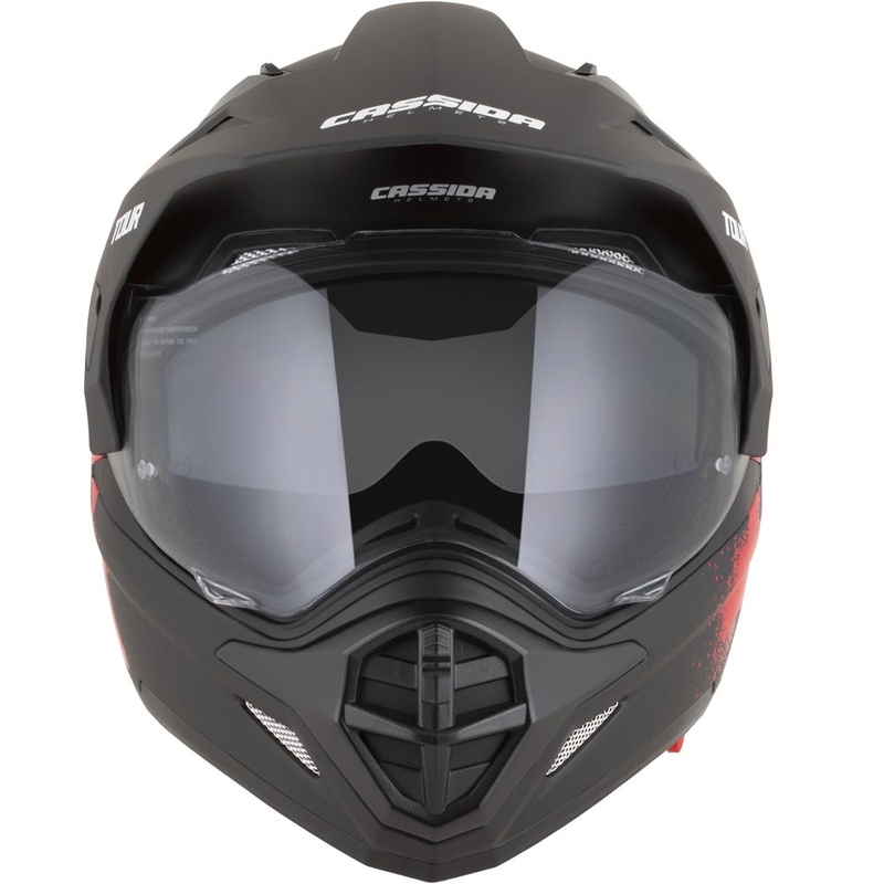 Enduro motocikla ķivere Cassida Tour 2.0 Crew matēti melna-sarkana