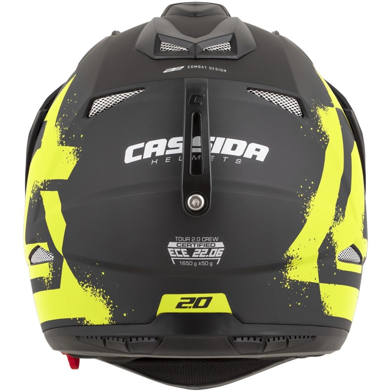 Enduro motocikla ķivere Cassida Tour 2.0 Crew matēti melna-fluorēti dzeltena