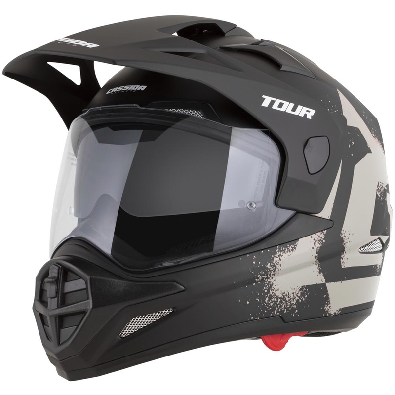 Enduro motocikla ķivere Cassida Tour 2.0 Crew matēta melna-smilšu