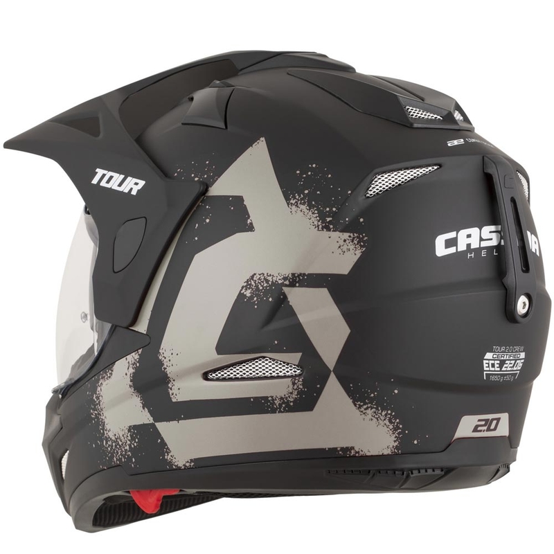 Enduro motocikla ķivere Cassida Tour 2.0 Crew matēta melna-smilšu