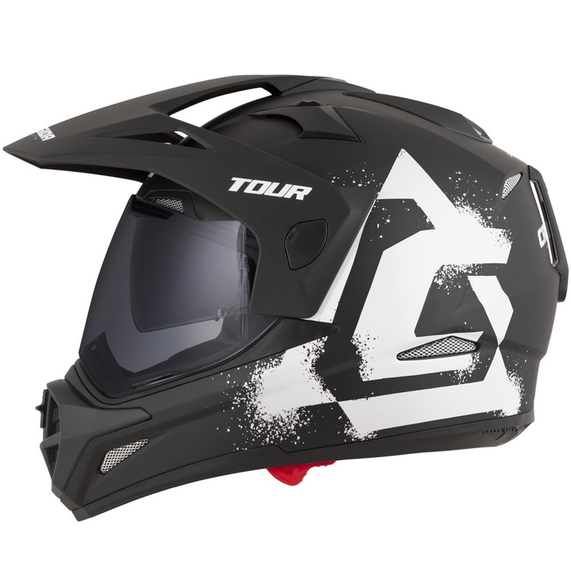 Enduro motocikla ķivere Cassida Tour 2.0 Crew matēta melna-balta