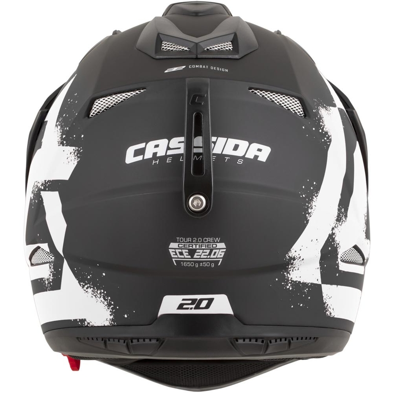 Enduro motocikla ķivere Cassida Tour 2.0 Crew matēta melna-balta