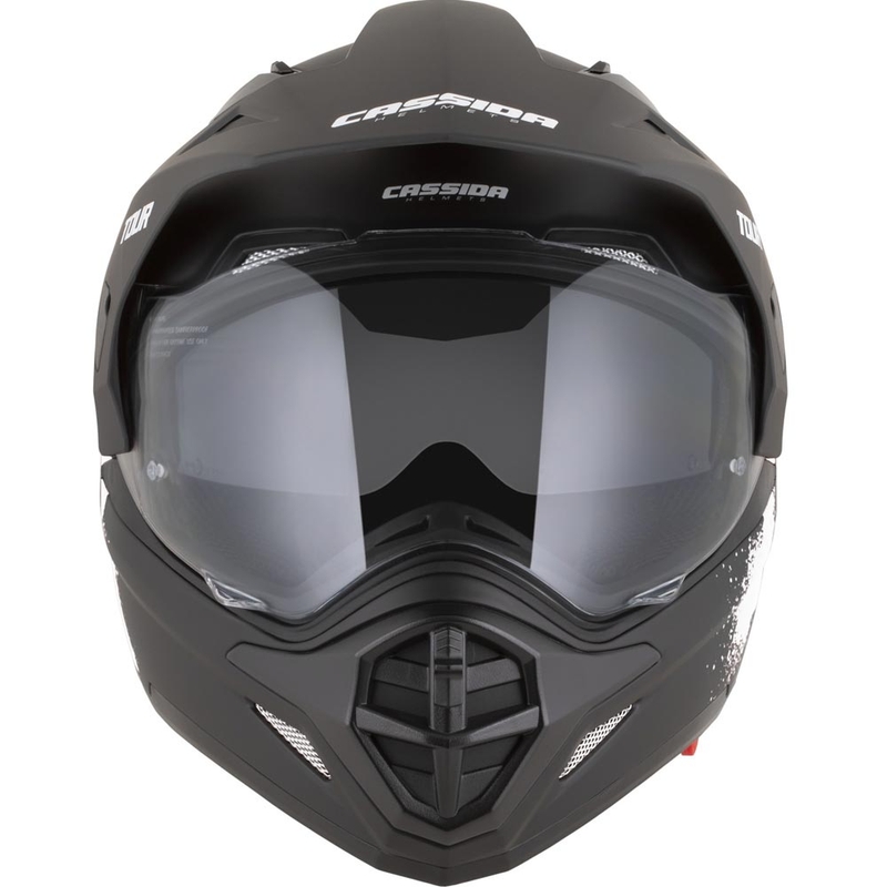 Enduro motocikla ķivere Cassida Tour 2.0 Crew matēta melna-balta