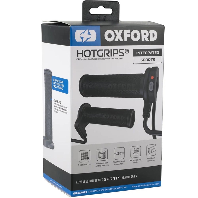Oxford HotGrips Advanced Integrated Sport apsildāmie rokturi, melni