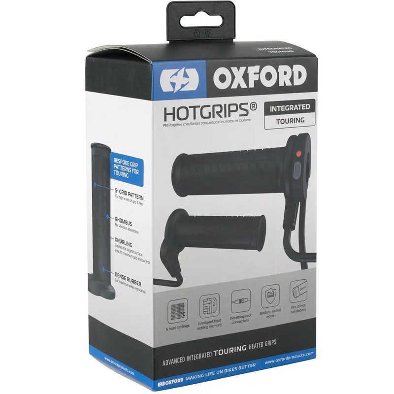 Oxford HotGrips Advanced Integrated Touring apsildāmie rokturi, melni