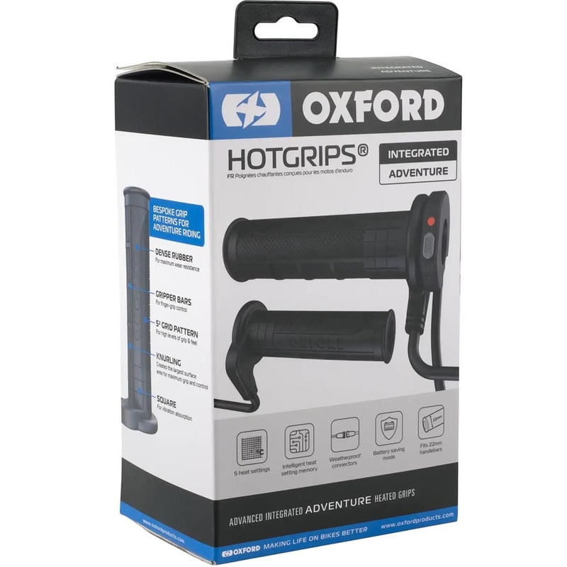 Oxford HotGrips Advanced Integrated Adventure apsildāmie rokturi, melni