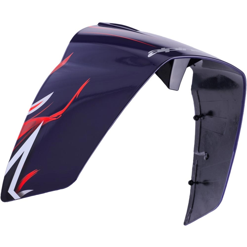 Aerodinamiskais spoileris motociklu ķiverēm Alpinestars Supertech R10 FLYTE sacīkšu profils matēti zili-sarkani-balts