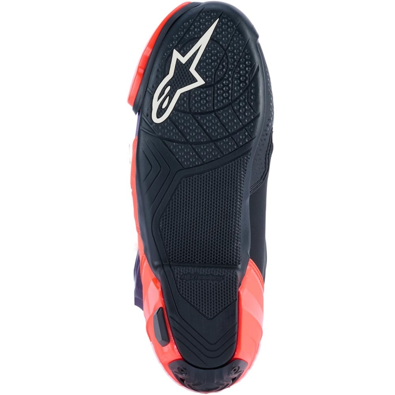 Alpinestars Supertech R Vented Flyte motociklu zābaki, ierobežotas tirāžas, Jorge Martin violeti-sarkani-melni